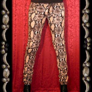Tripp NYC Snakeskin Animal Print Narrow Leg Punk Goth Pants 0